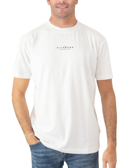 JOHN RICHMOND HERMOSO Baumwoll-T-Shirt mit Logo weiß/schwarz - Herren-T-Shirts