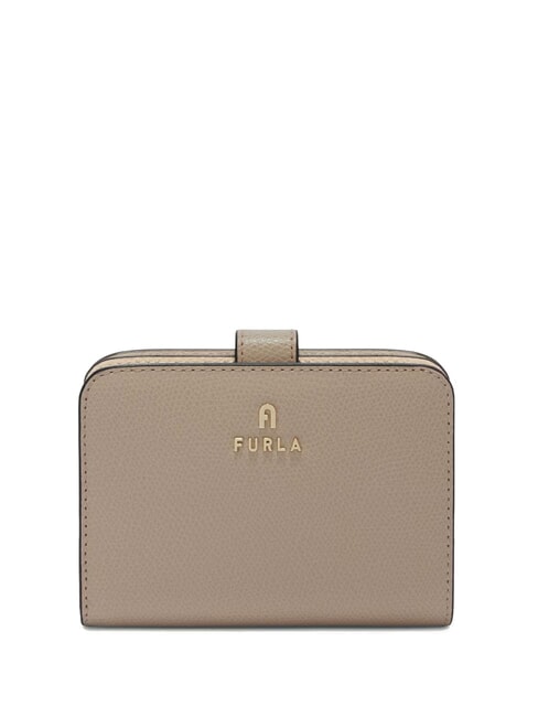 FURLA CAMELIA COMPACT Kleine Geldbörse aus Leder Stuckgrau+Ballerina I Int. - Brieftaschen Damen
