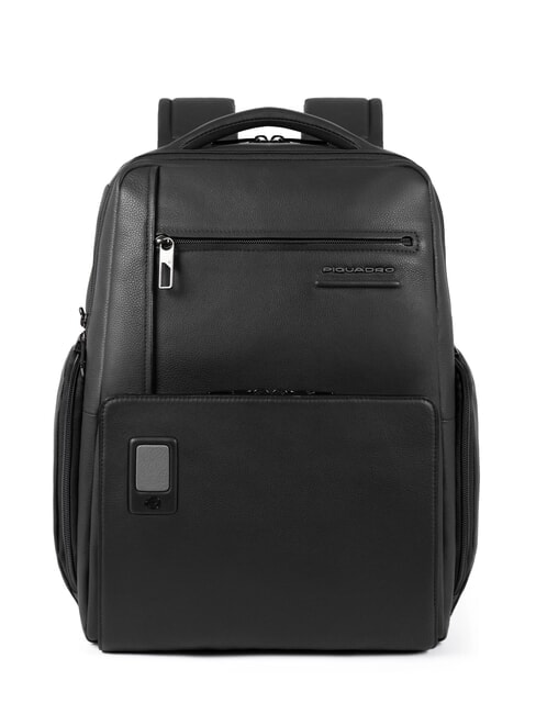 PIQUADRO AKRON Lederrucksack für 15,6"-Laptop Schwarz - PC-Rucksäcke