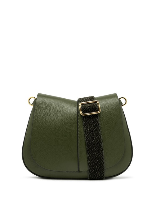 GIANNI CHIARINI HELENA ROUND Ledertasche mit doppeltem Schultergurt tiefes Feuer - Damentaschen