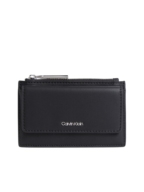 CALVIN KLEIN CK MUST Kartenetui mit Münzfach auf Schwarz - Brieftaschen Damen