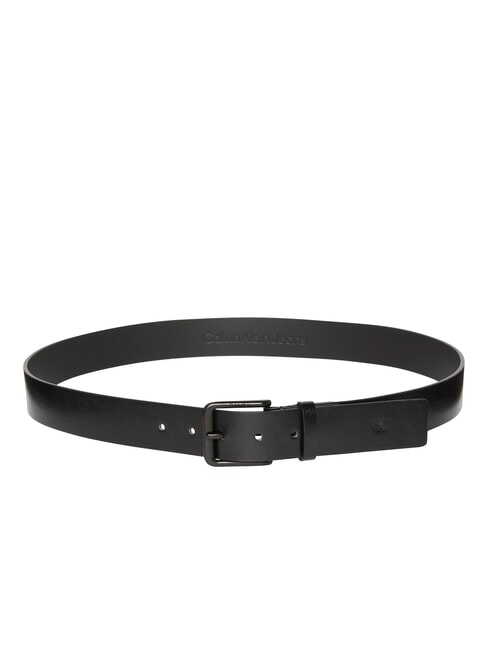CALVIN KLEIN CKJ PIN BUCKLE Kürzbarer Ledergürtel schwarz/mattschwarz - Gürtel