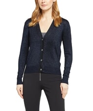 JOHN RICHMOND PEACEFUL Lurex-Cardigan mit Kn&ouml;pfen - Damenpullover