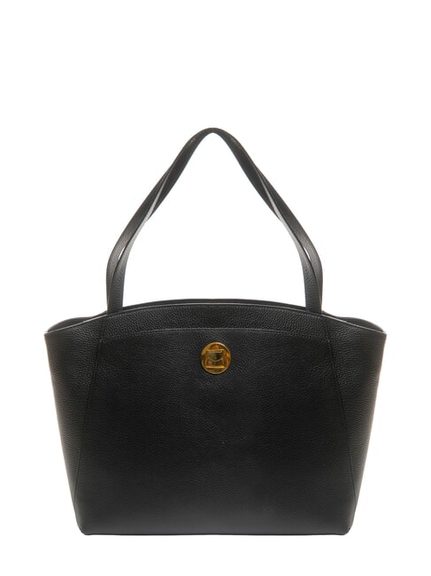 COCCINELLE LIYA Schultertasche aus gehämmertem Leder Schwarz - Damentaschen
