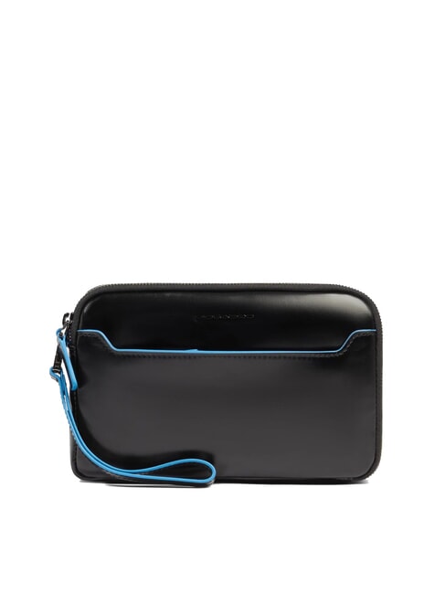 PIQUADRO BLUE SQUARE Herren-Clutch aus Leder Schwarz - Tablettmappe &amp; Organizer