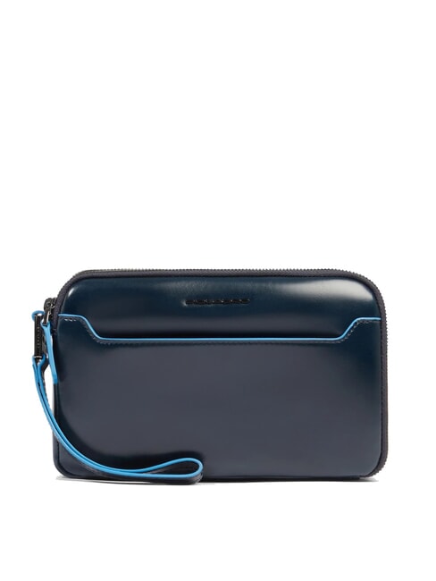 PIQUADRO BLUE SQUARE Herren-Clutch aus Leder Blau - Tablettmappe &amp; Organizer