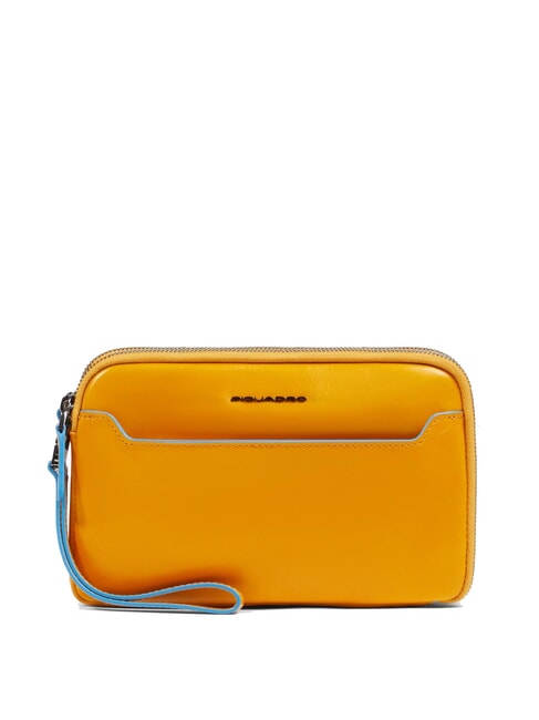 PIQUADRO BLUE SQUARE Herren-Clutch aus Leder Gelb - Tablettmappe &amp; Organizer