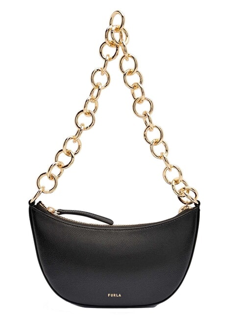 FURLA SFERA Mini-Umhängetasche aus Leder mit Ares-Print Schwarz - Damentaschen
