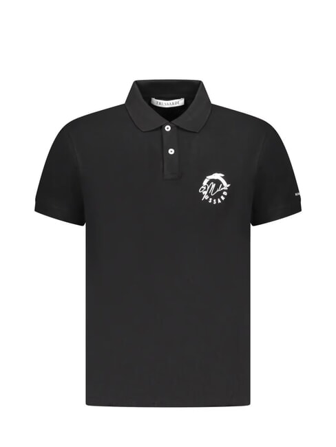 TRUSSARDI BASIC Baumwoll-Polo Schwarz - Herren-Polo-Shirts/Herren-Polo-Shirt/Herrenpoloshirt/Herrenpoloshirts