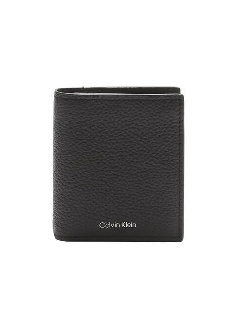 CALVIN KLEIN CK LEATHER Vertikale Lederbrieftasche auf Schwarz - Brieftaschen Herren