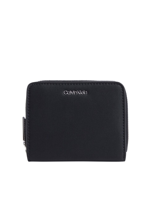CALVIN KLEIN CK MUST Mittelgroße Brieftasche mit Rundum-Reißverschluss auf Schwarz - Brieftaschen Damen