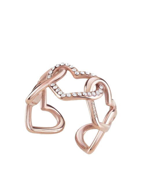 GUESS HEART TO HEART Herzring mit Kristallen ROTGOLD - Ringe