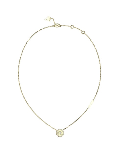 GUESS LOVE Halskette mit rundem Charm und Zirkonia gelbes Gold - Halsketten