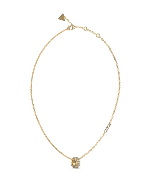 GUESS ROLLING HEARTS Zirkonia Charm Halskette gelbes Gold - Halsketten