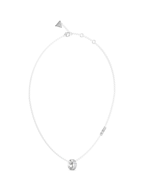 GUESS ROLLING HEARTS Zirkonia Charm Halskette SILBER - Halsketten