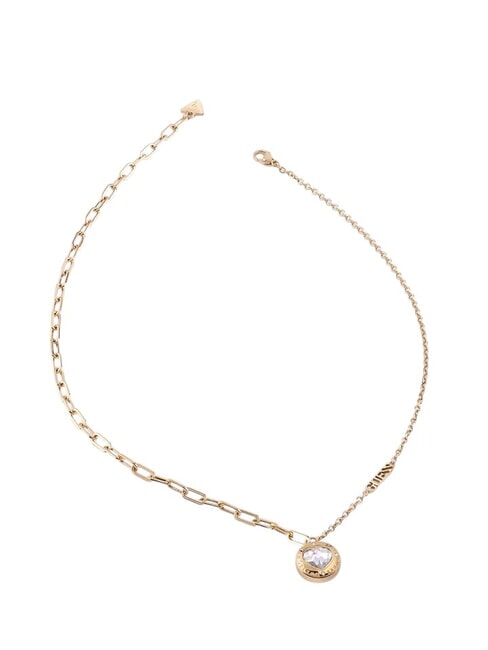 GUESS ROLLING HEARTS Herz Zirkonia Halskette gelbes Gold - Halsketten