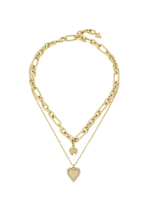 GUESS ALL OF US Doppelte Halskette mit Anhängern gelbes Gold - Halsketten