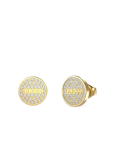 GUESS STUDS PARTY Ohrstecker mit Logo und Zirkonia gelbes Gold - Ohrringe