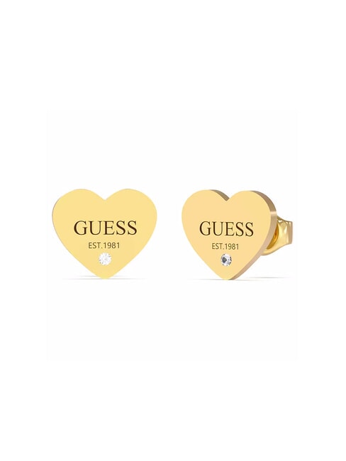 GUESS PLAIN HEART Kristallohrringe gelbes Gold - Ohrringe