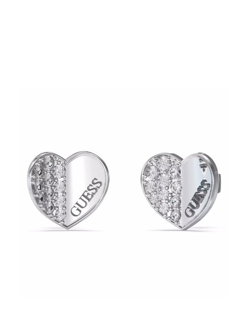 GUESS LOVELY Herz-Ohrstecker mit Zirkonia SILBER - Ohrringe
