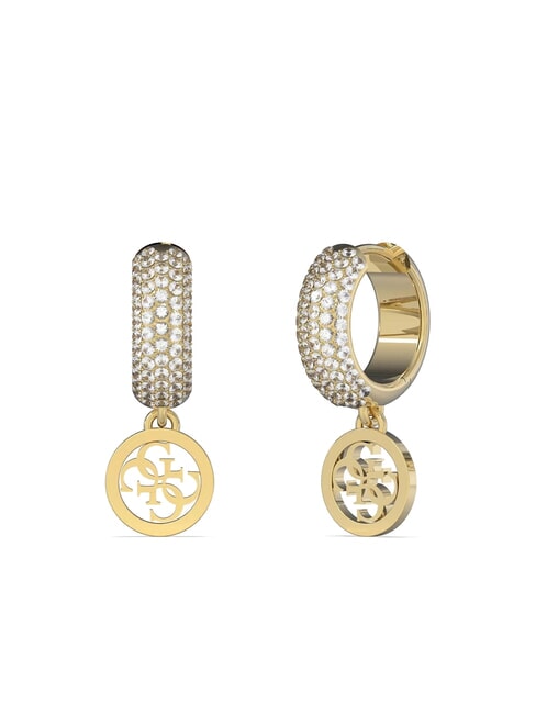 GUESS CRAZY EARRINGS Kleine Creolen mit Anhängern gelbes Gold - Ohrringe