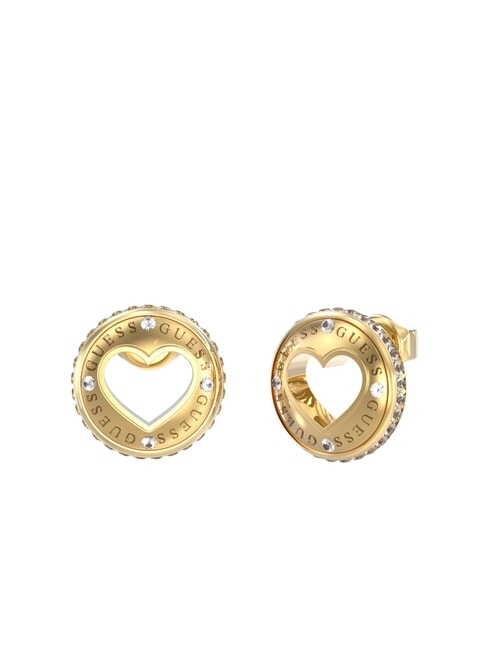 GUESS ROLLING HEARTS Durchbohrte Herzohrringe gelbes Gold - Ohrringe