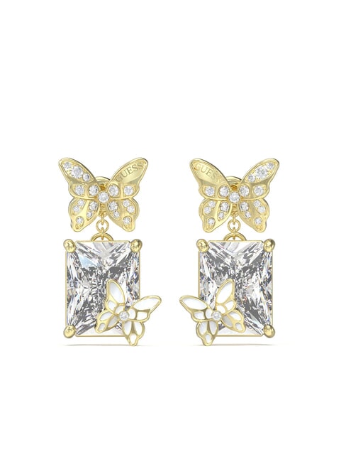 GUESS CHRYSALIS Schmetterlings- und Kristallohrringe gelbes Gold - Ohrringe