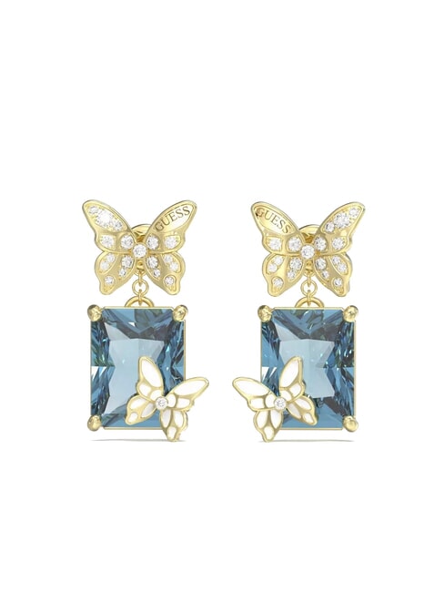 GUESS CHRYSALIS Schmetterlings- und Kristallohrringe ylw gold/aq bohemica - Ohrringe