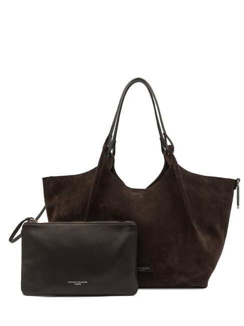 GIANNI CHIARINI DUA Wildleder-Einkaufstasche mit Beutel Mokka - Damentaschen