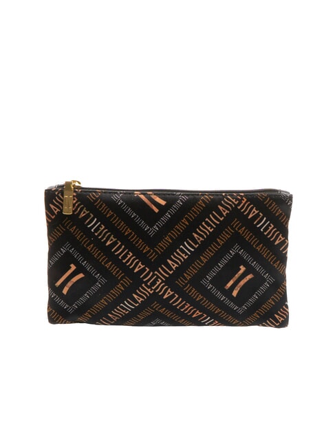 ALVIERO MARTINI PRIMA CLASSE GEO Flache Tasche mit Allover-Logo Schwarz - Etuitaschen &amp; Necessaire