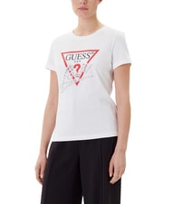 GUESS PEARLS LOVE TRIANGLE T-Shirt mit Print und Applikationen - T-Shirts und Tops für Damen