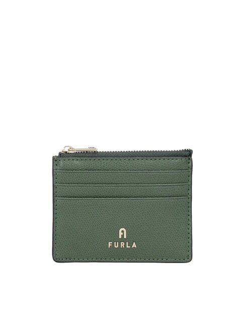 FURLA CAMELIA Kartenetui/Geldbörse aus Leder Olive - Brieftaschen Damen