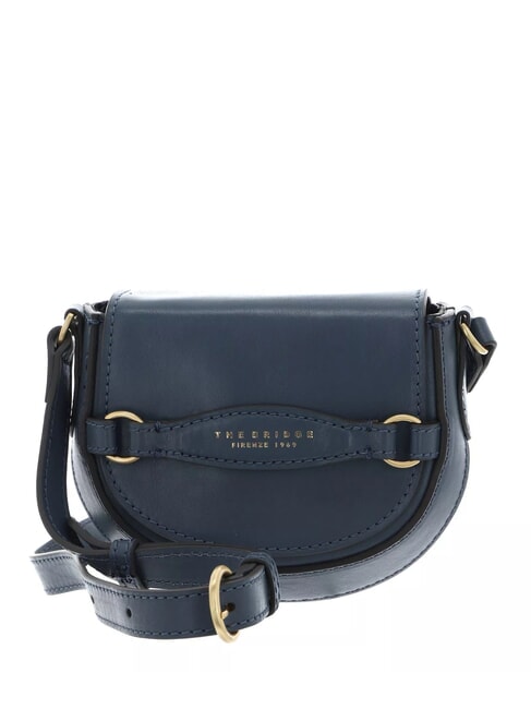THE BRIDGE BETTINA Mini-Schultertasche aus Leder Himmelblau mit Gold abb - Damentaschen