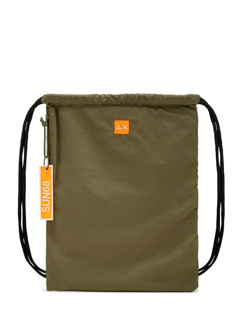 SUN68 NYLON Rucksack mit Kordelzug dunkles Militär - Rucksäcke für Schule &amp; Freizeit