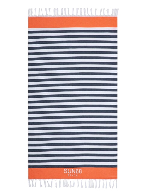 SUN68 STRIPES Strandtuch aus Baumwolle weiß/marineblau - Reisezubehör