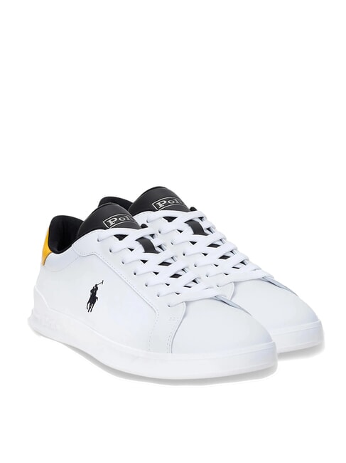 RALPH LAUREN HERITAGE COURT II  Leder-Sneakers weiß/schwarz/gelb - Herrenschuhe