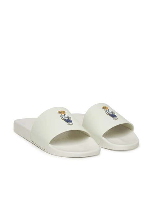 RALPH LAUREN POLO SLIDE Hausschuhe Heritage Bear – Deckwash-Weiß - Schuhe Unisex