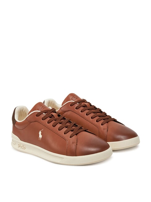 RALPH LAUREN HERITAGE COURT II Leder-Sneakers hellbraun/ecru pp - Herrenschuhe
