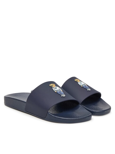 RALPH LAUREN POLO SLIDE Hausschuhe Heritage Bär – Marineblau - Schuhe Unisex