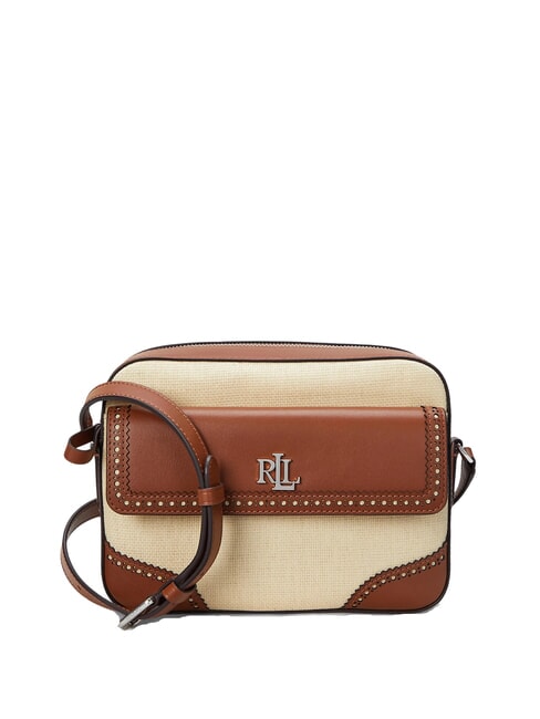 RALPH LAUREN MARCY Kameratasche aus Stroh mit Tasche helles Natur/Lauren-Braun - Damentaschen