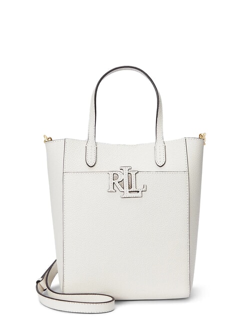 RALPH LAUREN CAMERYN Vertikale Ledertasche mit Schultergurt weiches Weiß - Damentaschen