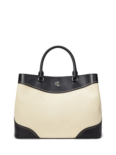 RALPH LAUREN MARCY 36 Strohhandtasche mit Schultergurt hellnatur/schwarz - Damentaschen
