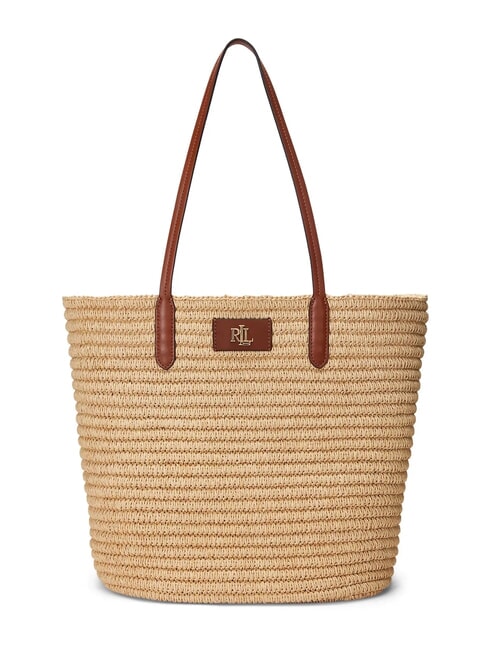 RALPH LAUREN BRIE 31 Stroh-Einkaufstasche mit Beutel natur/laurenbraun - Damentaschen