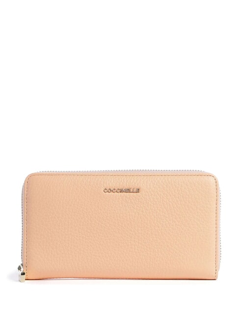 COCCINELLE METALLIC SOFT Geldbörse aus strukturiertem Leder mit Reißverschluss Sonnenaufgang - Brieftaschen Damen