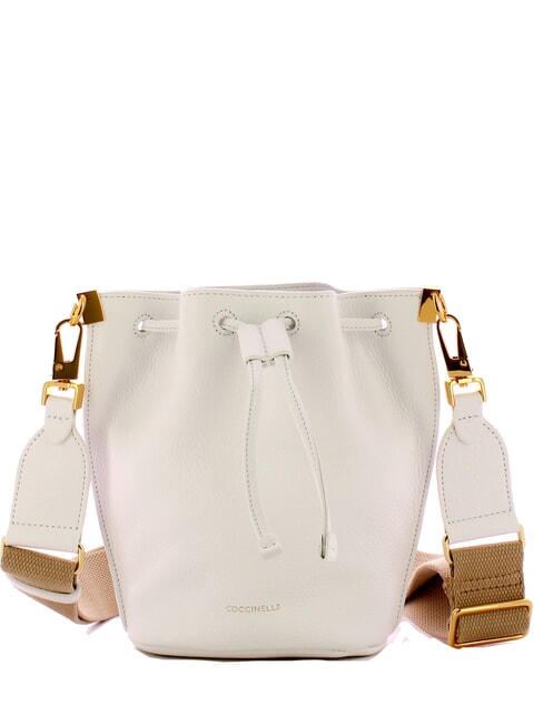 COCCINELLE HYLE Mini Bucket-Umhängetasche aus Leder strahlend weiß - Damentaschen