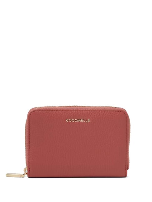 COCCINELLE METALLIC SOFT metallic soft portafoglio pelle martellata Geldbörse mit umlaufendem Reißverschluss Topf - Brieftaschen Damen