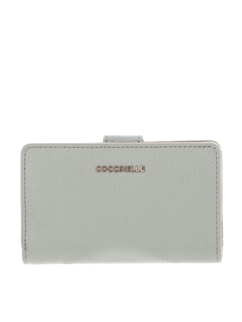 COCCINELLE METALLIC SOFT Geldbörse aus strukturiertem Leder Seladongrün - Brieftaschen Damen