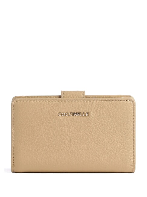 COCCINELLE METALLIC SOFT Geldbörse aus strukturiertem Leder frisches Beige - Brieftaschen Damen