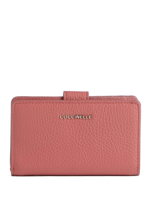 COCCINELLE METALLIC SOFT Geldbörse aus strukturiertem Leder Topf - Brieftaschen Damen