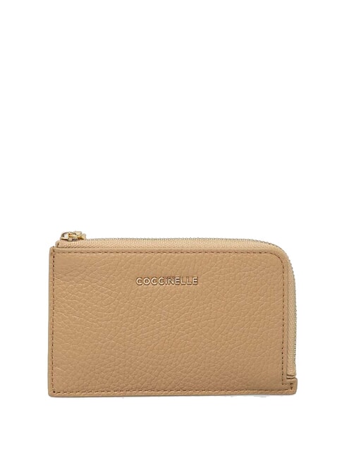 COCCINELLE METALLIC SOFT Kartenhalter aus Leder frisches Beige - Brieftaschen Damen